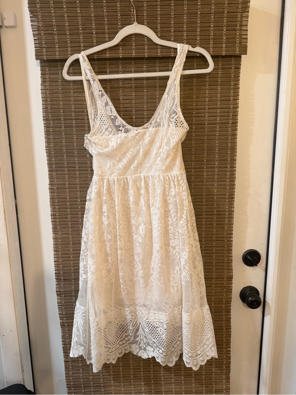 Free People Lace V-Neck Sleeveless Sundress in Cream - Picture 2 of 4
